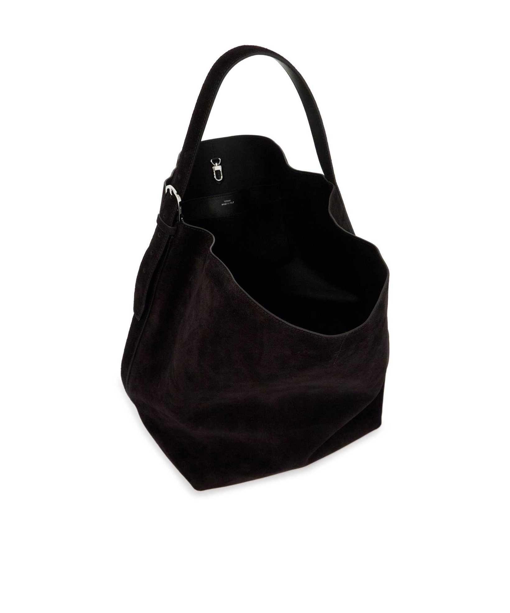 Totême Suede Tote Bag In Black