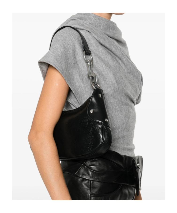 Mulberry Rivet-detail Leather Shoulder Bag In Black