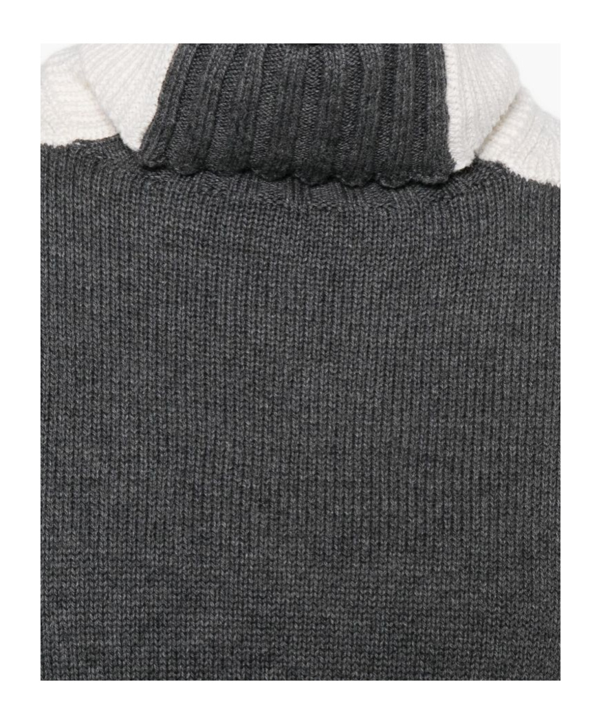 Twinset Textured Knit Sweaters With Ribbed Cuffs And Classic Neckline In Gray