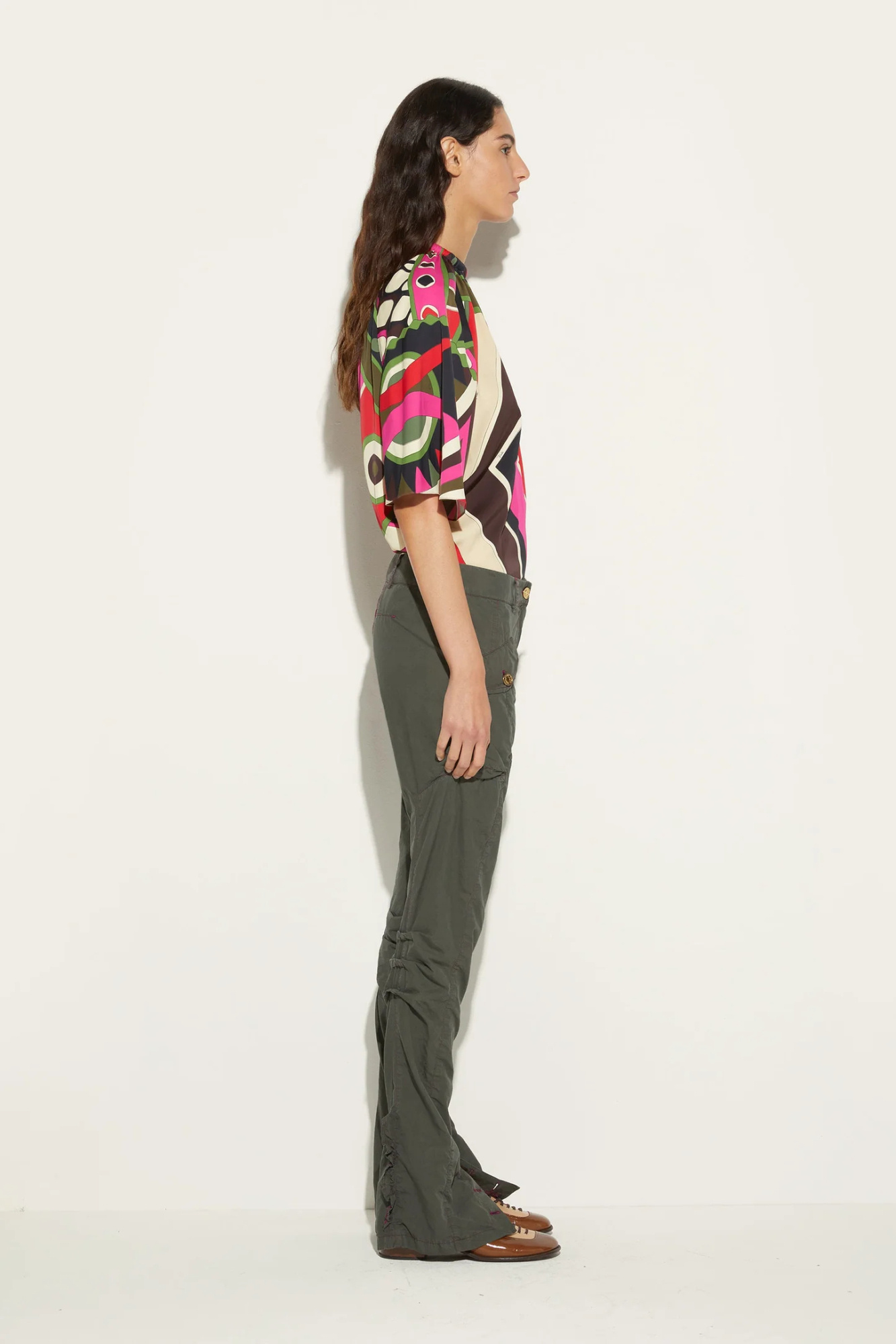 Emilio Pucci Vivara-print V-neck Blouse In Multicolor