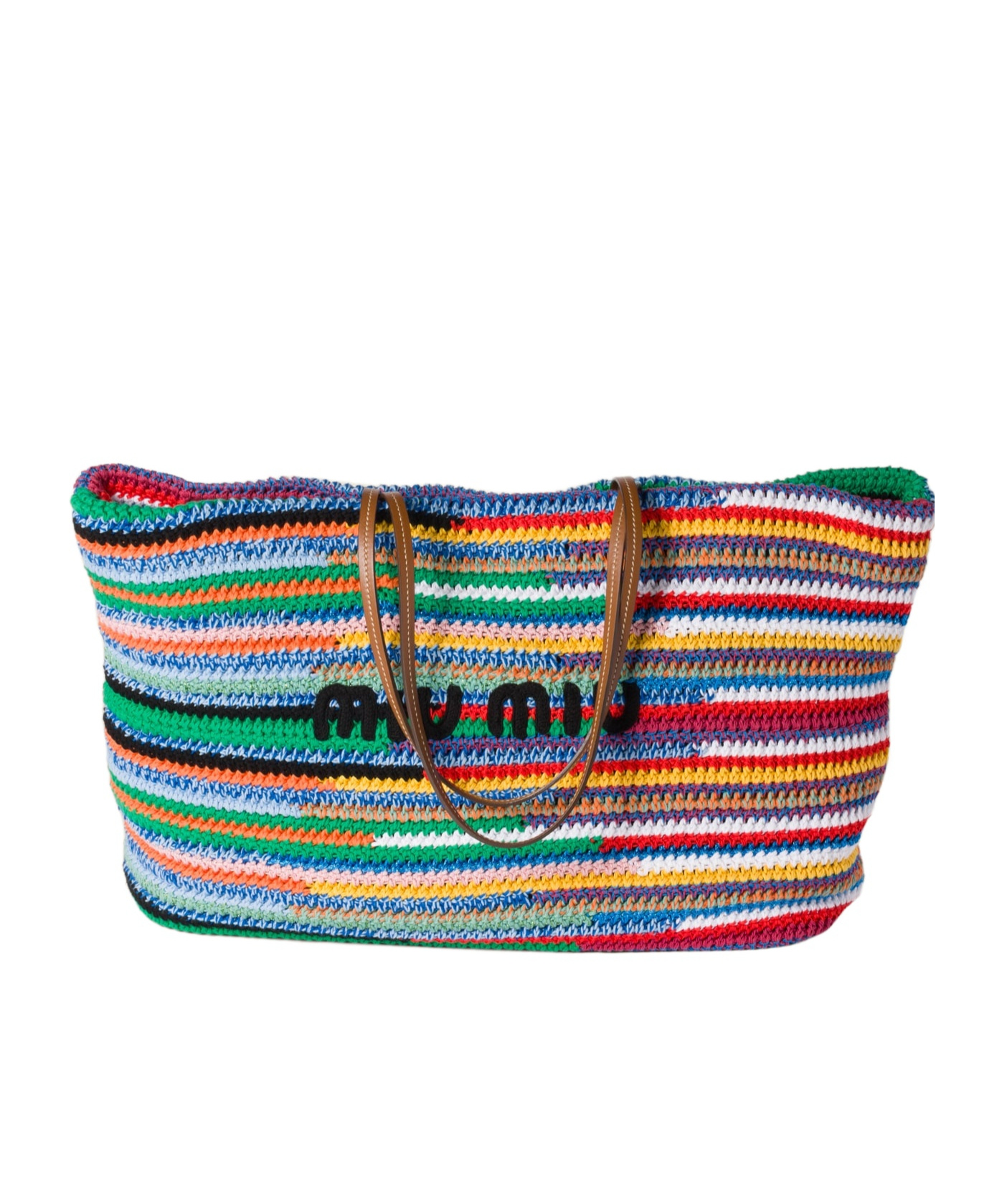 Miu Miu Crochet Tote Bag In Multicolor