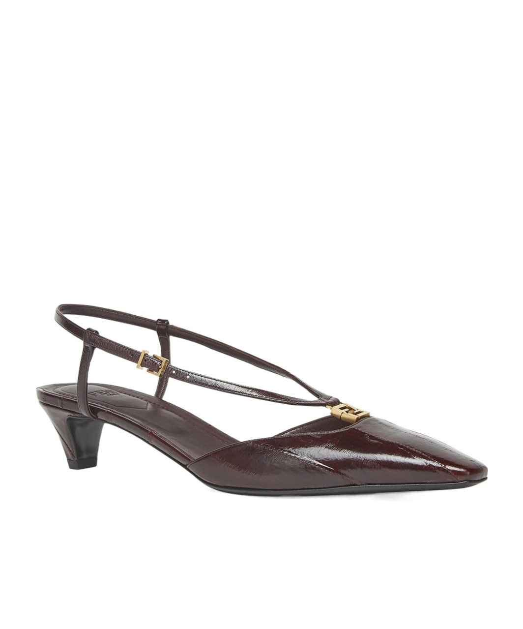 Shop Fendi 40mm Ffold Slingback Pumps In Black