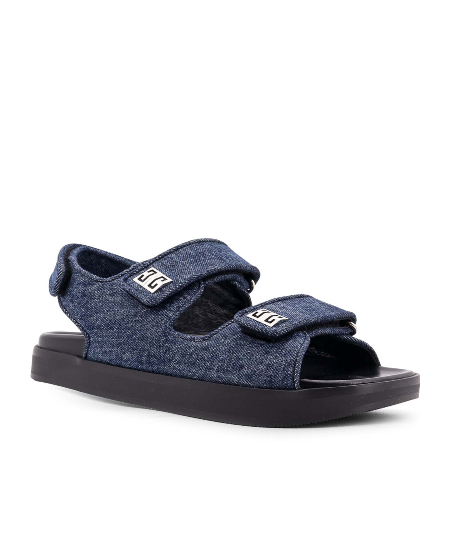 Shop Givenchy Denim Sandals In Black