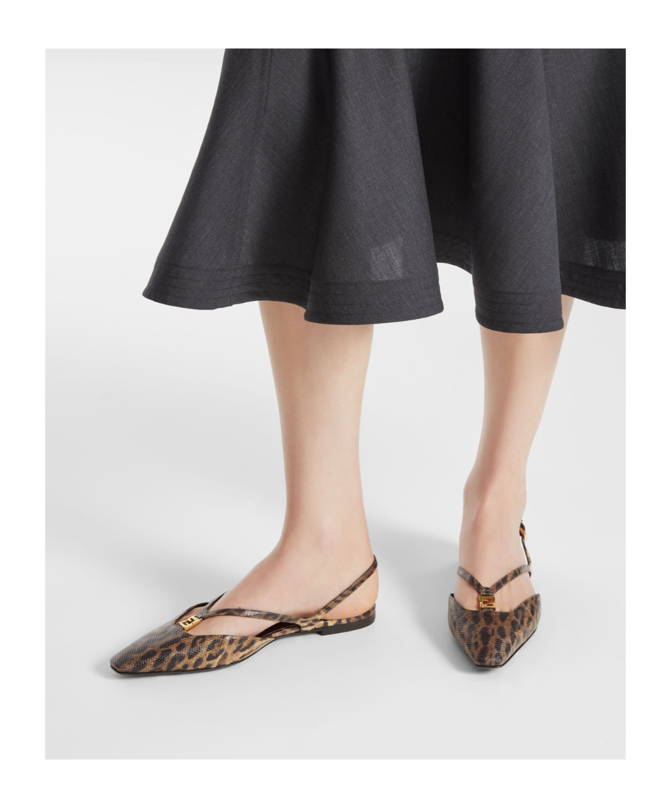 Fendi Printed Karung Flats In Animal Print