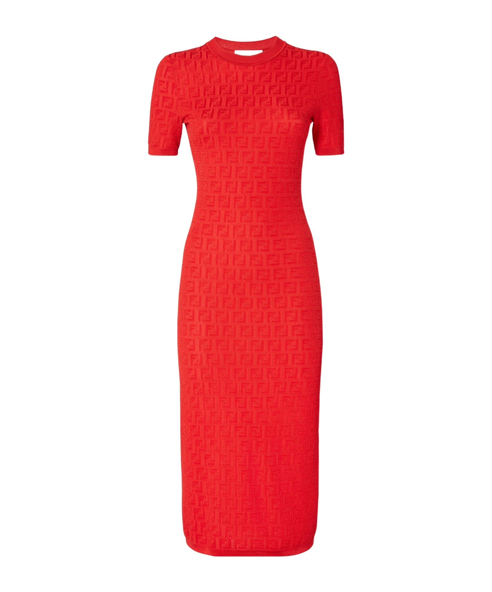Fendi Red Ff Cotton And Viscose Dress