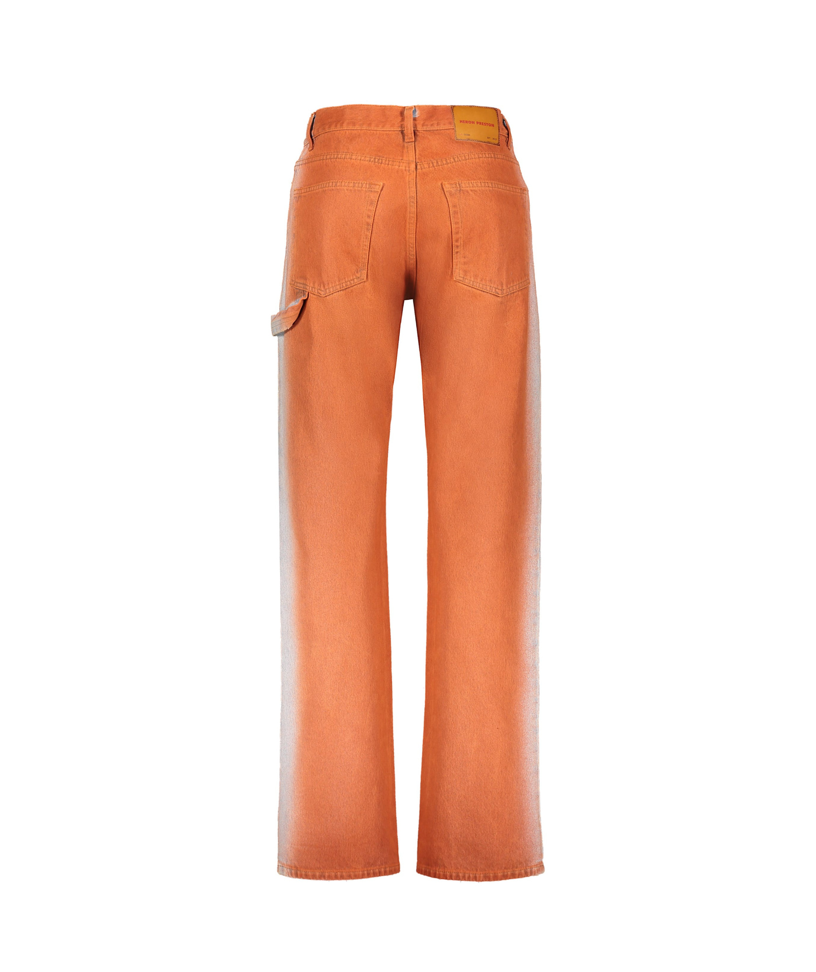 Heron Preston Gradient-effect Straight-leg Jeans In Orange