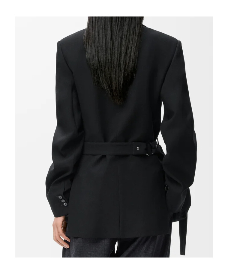 Loewe Draped Jacket In Wool In Black