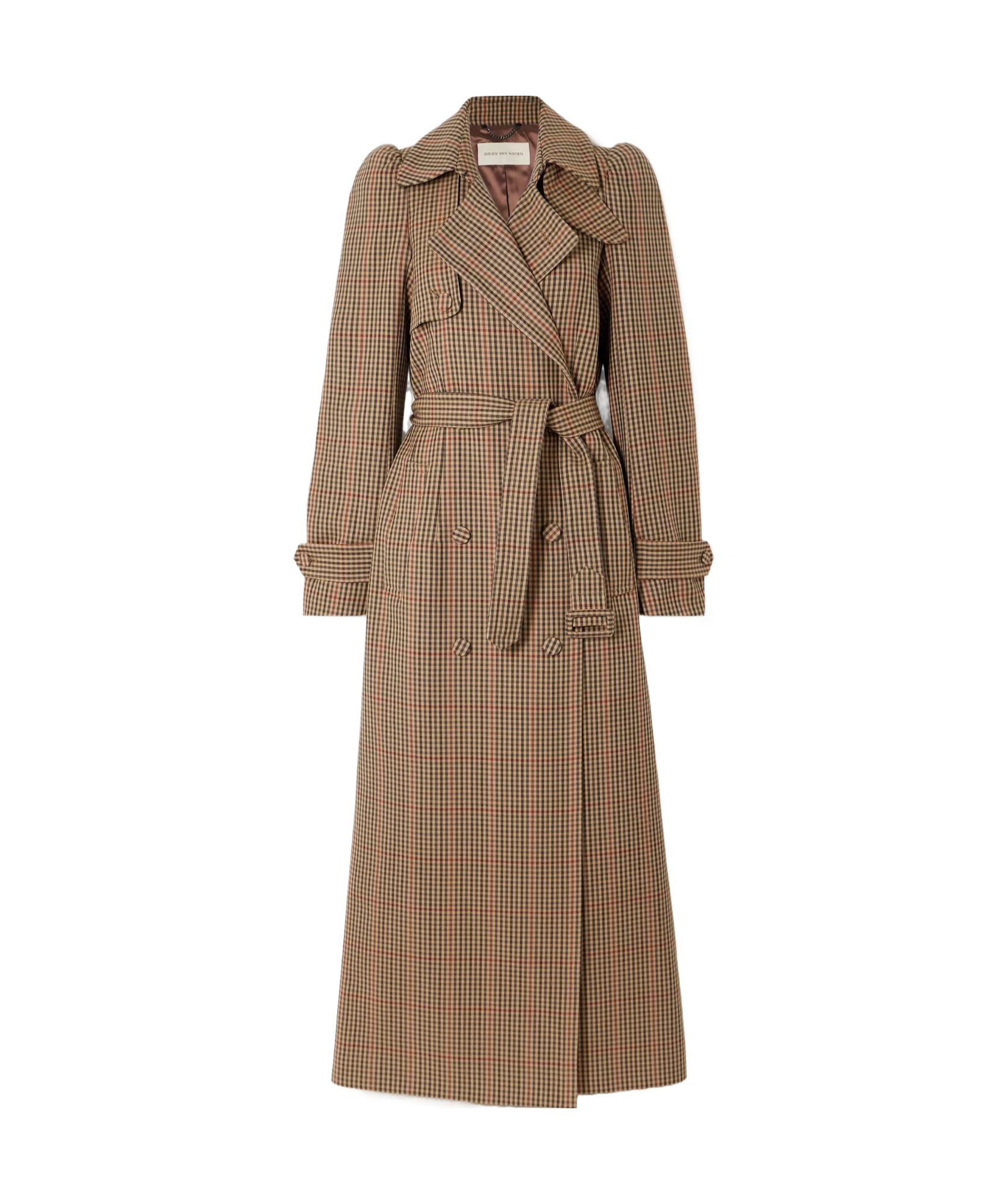 Dries Van Noten Belted Coat In Brown