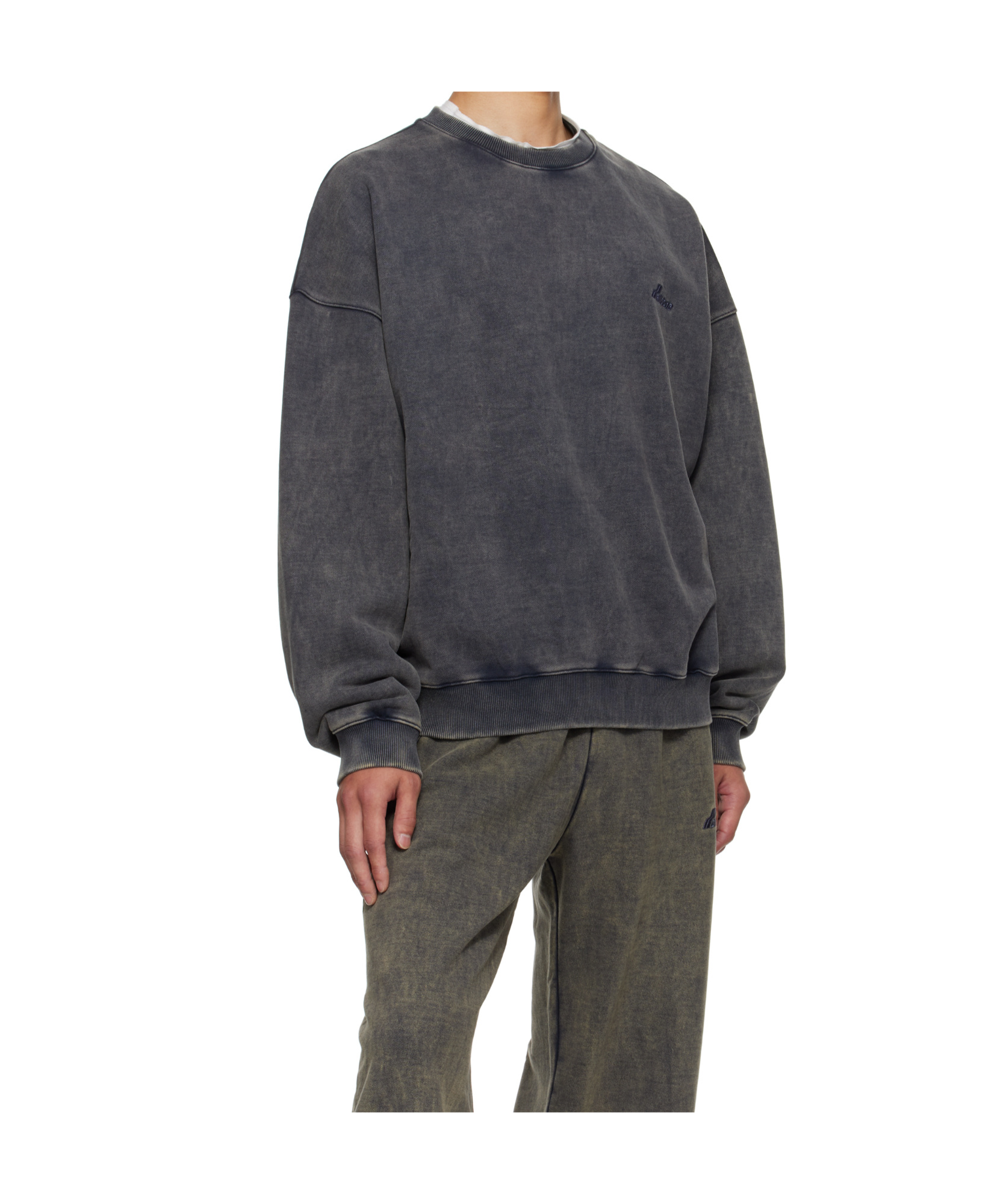 We11 Done Faded Round-necked Sweater In Gray