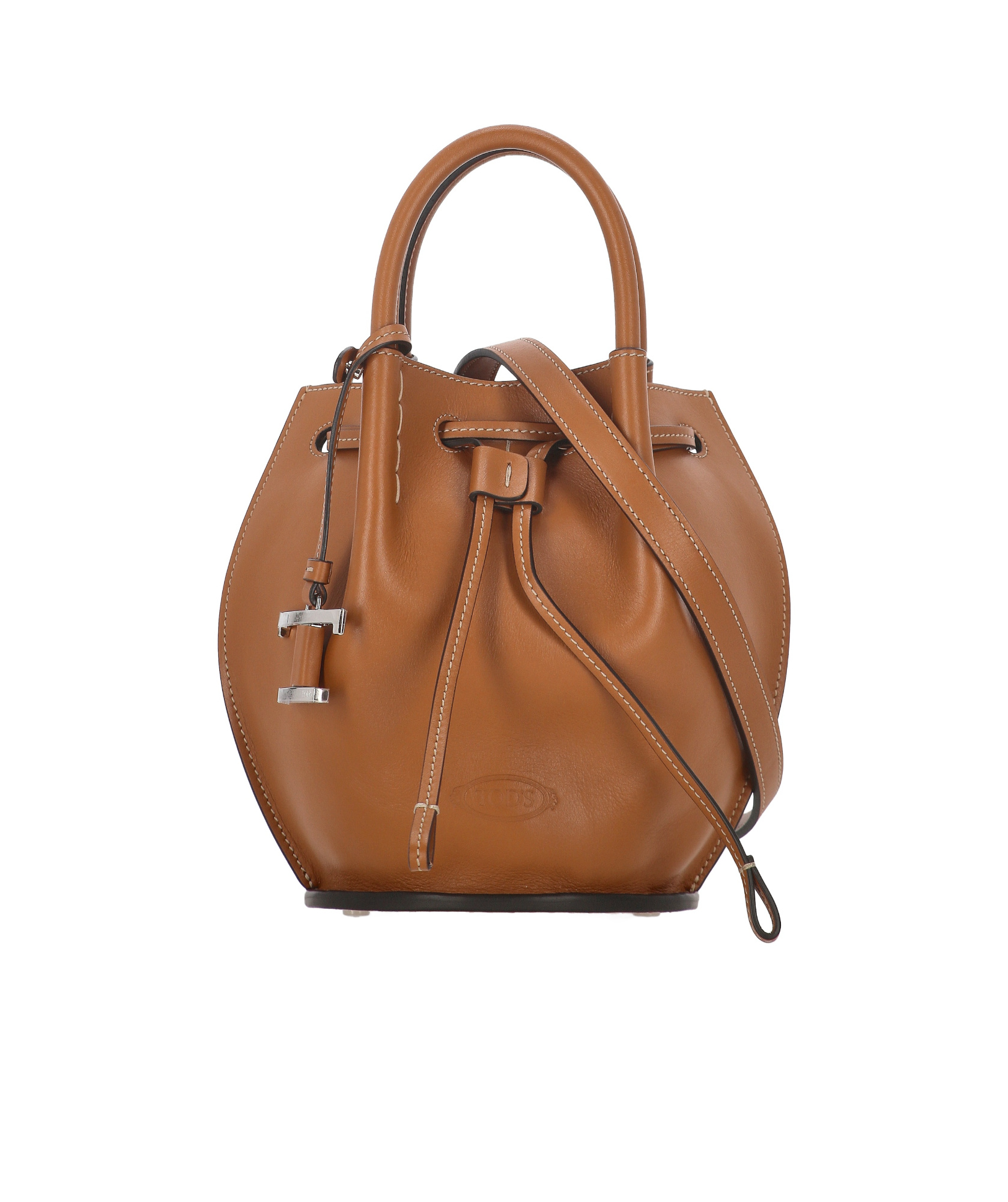 Tod's Mini Buz Leather Bucket Bag In Brown