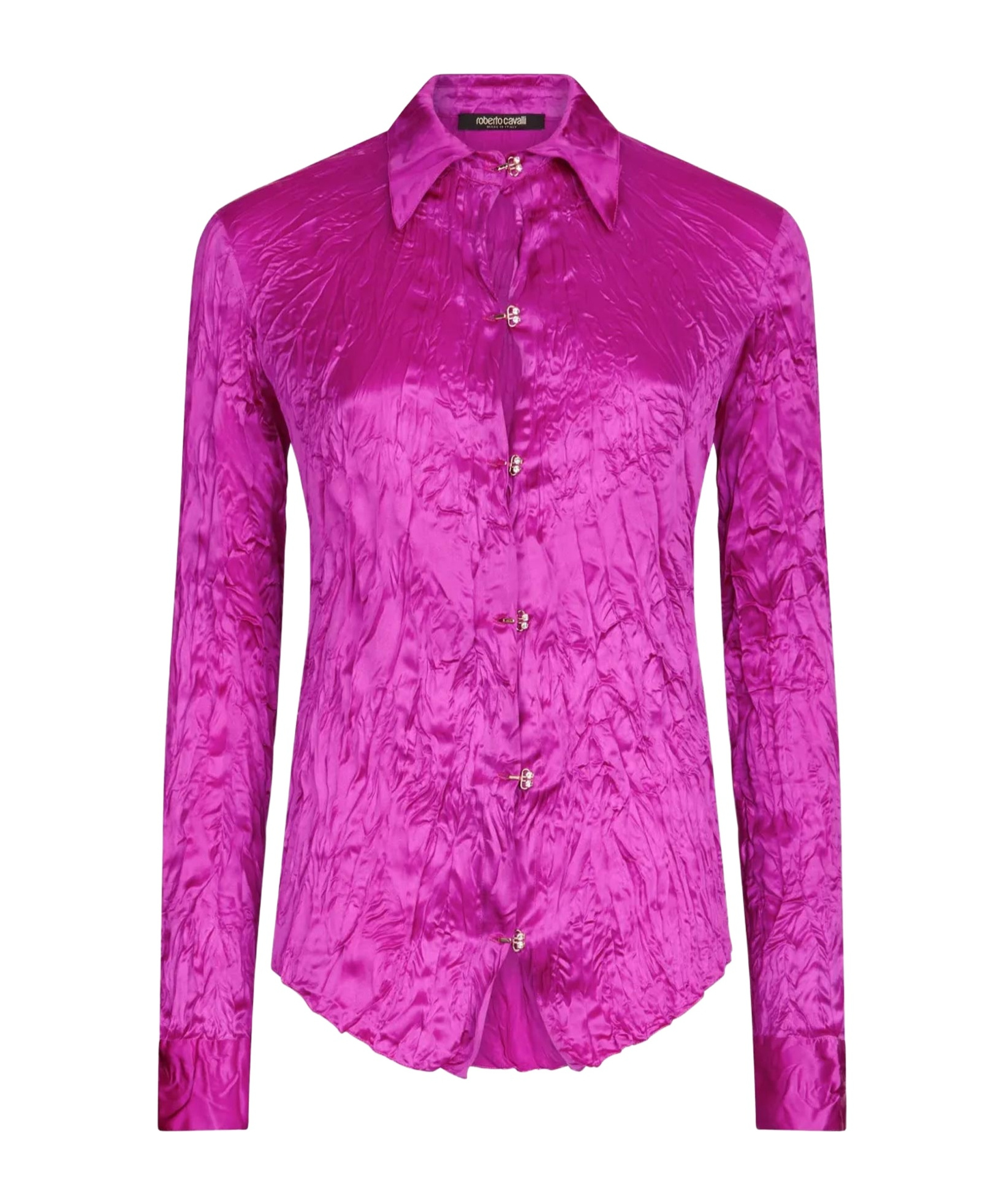 Roberto Cavalli Einfarbige Strukturhemd