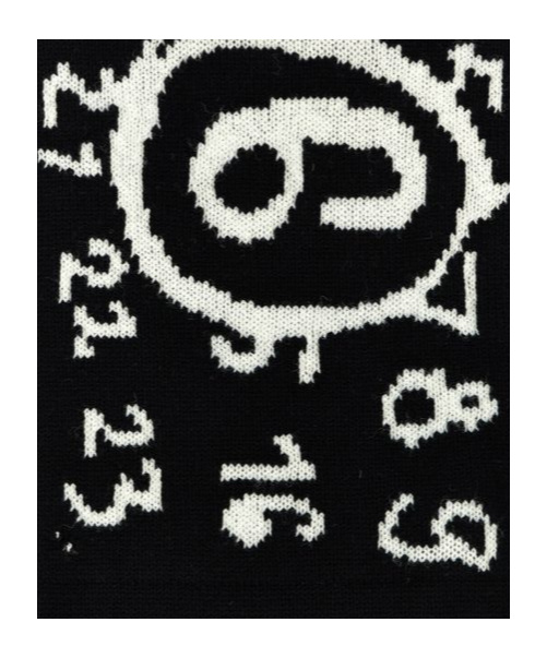 Shop Mm6 Maison Margiela Numbers-motif Virgin Wool Scarf In Black