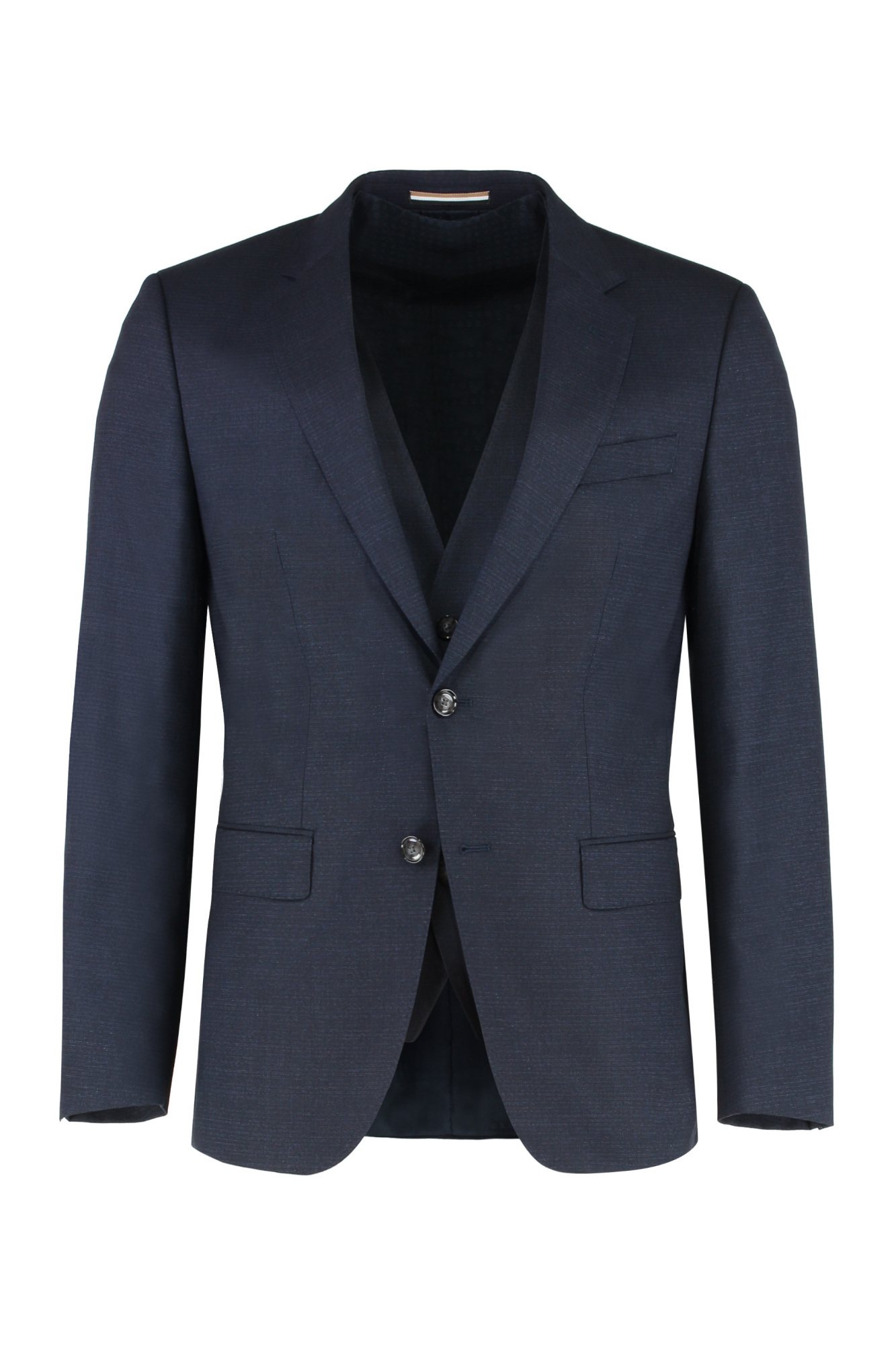 Hugo Boss Boss Three-piece Wool Suit In Blue