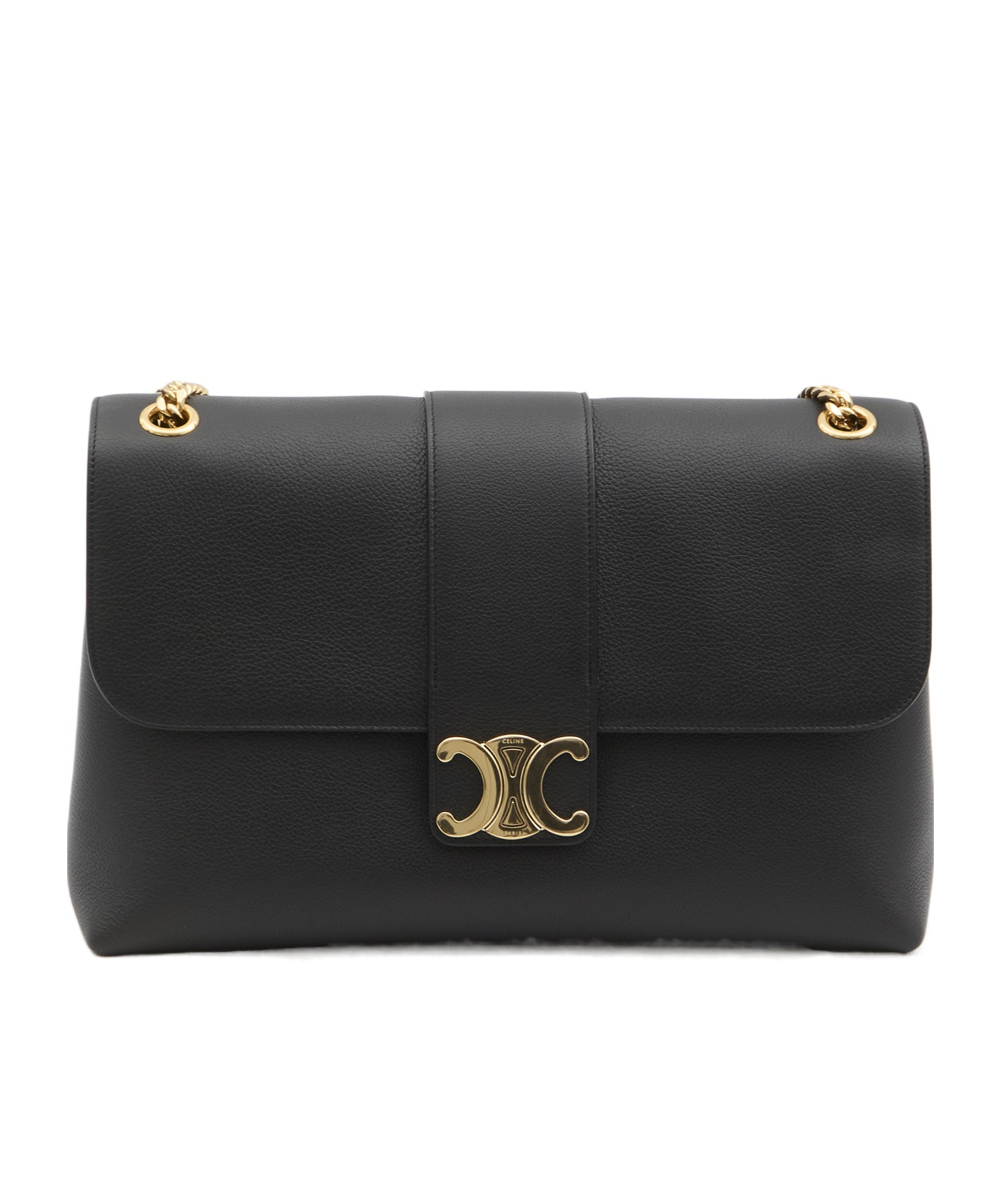 Celine Supple Calfskin Victoire Medium Crossbody Bag In Black