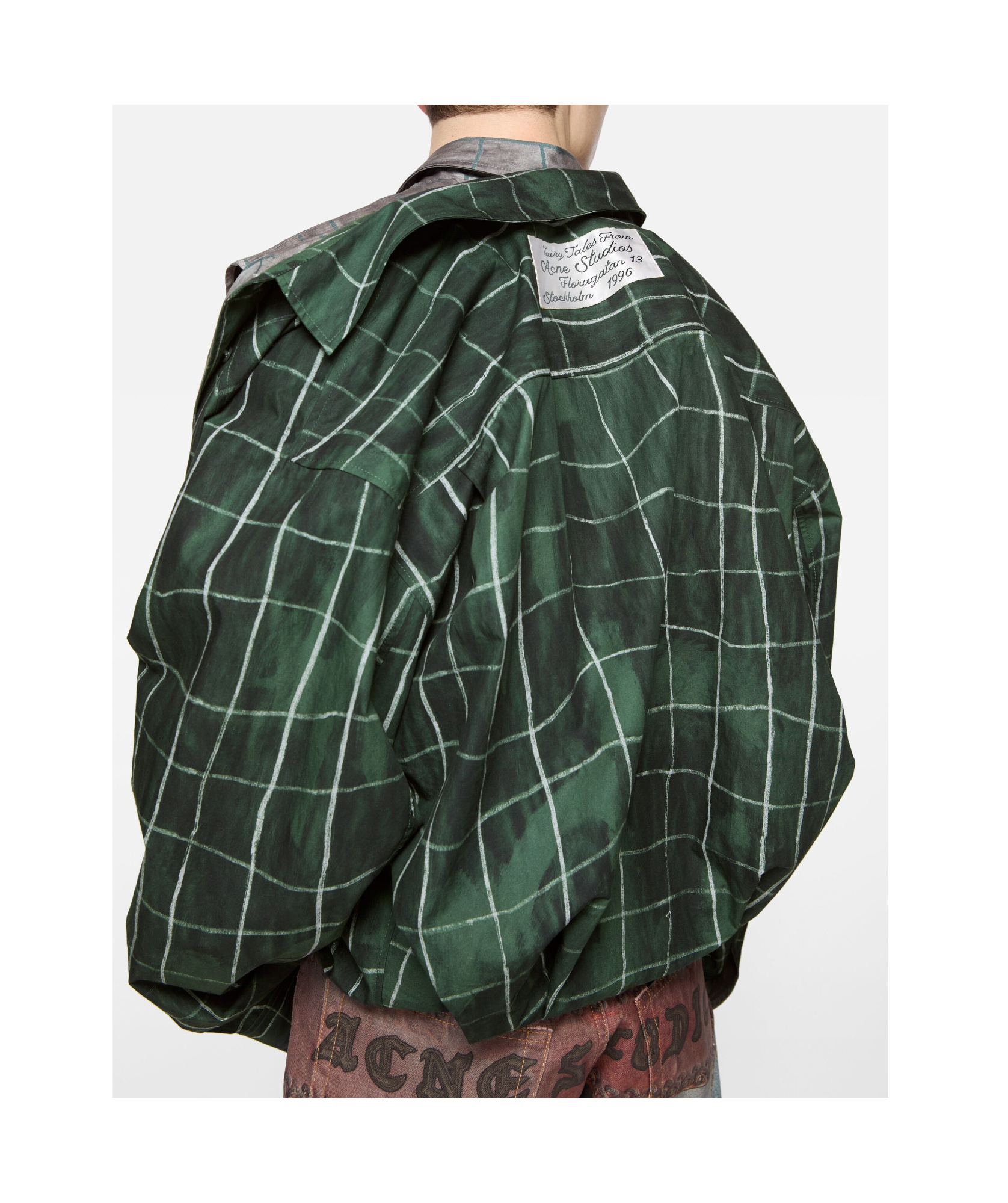 Acne Studios Checked Shirt In Green
