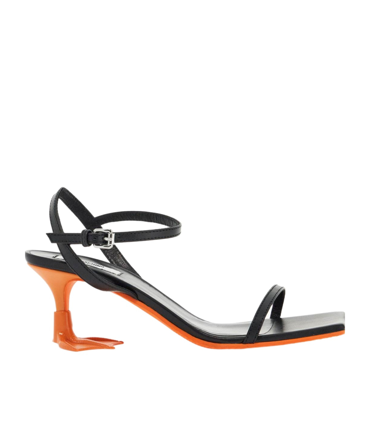 Moschino Square-headed High-heeled Sandals In Black
