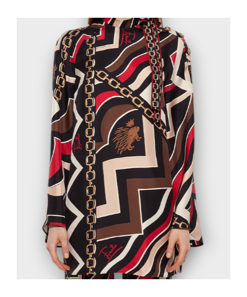 Pucci Striped Print Detail Dress In Multi
