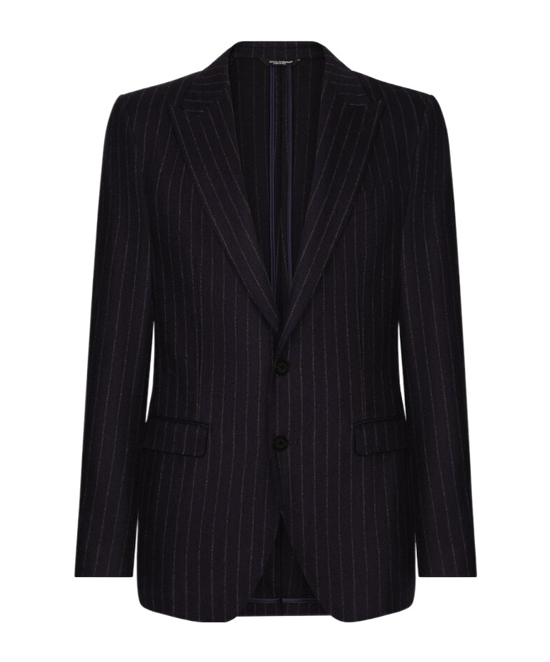 Dolce & Gabbana Pinstripe Single-breasted Jacket In Black