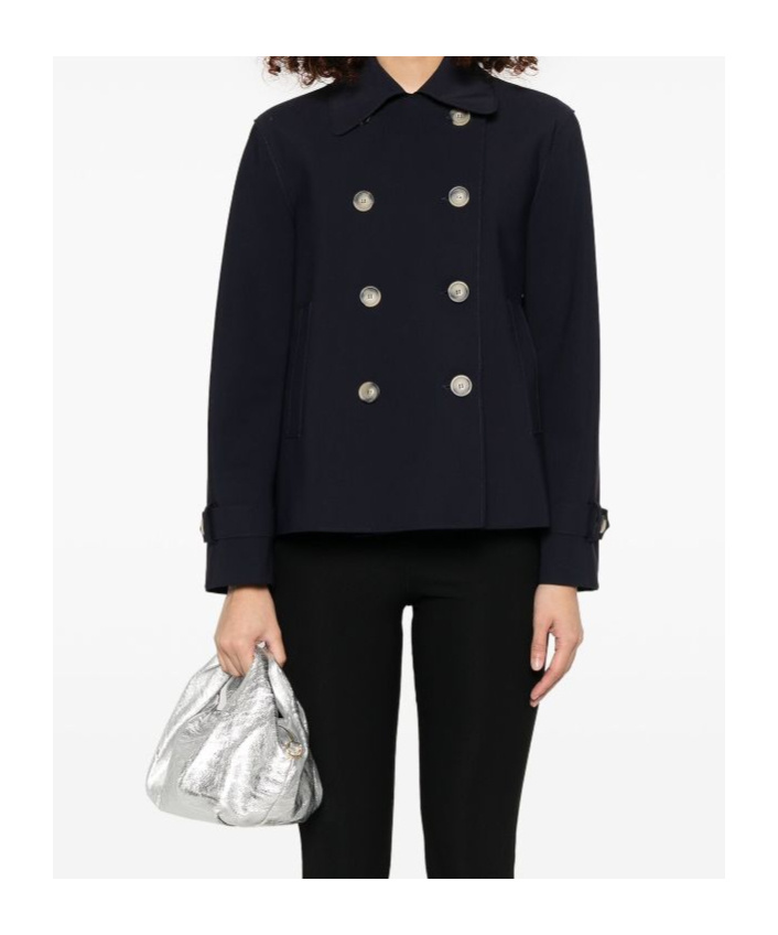 Shop Harris Wharf London Spread-collar Jacket In Black