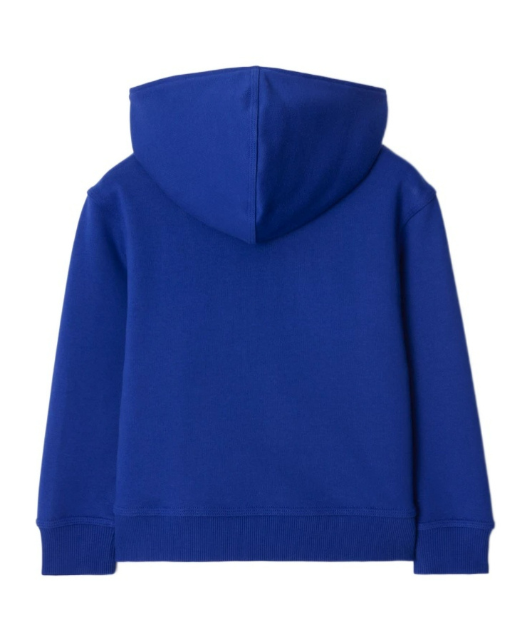 Burberry Ekd Zip-up Cotton Hoodie In Blue