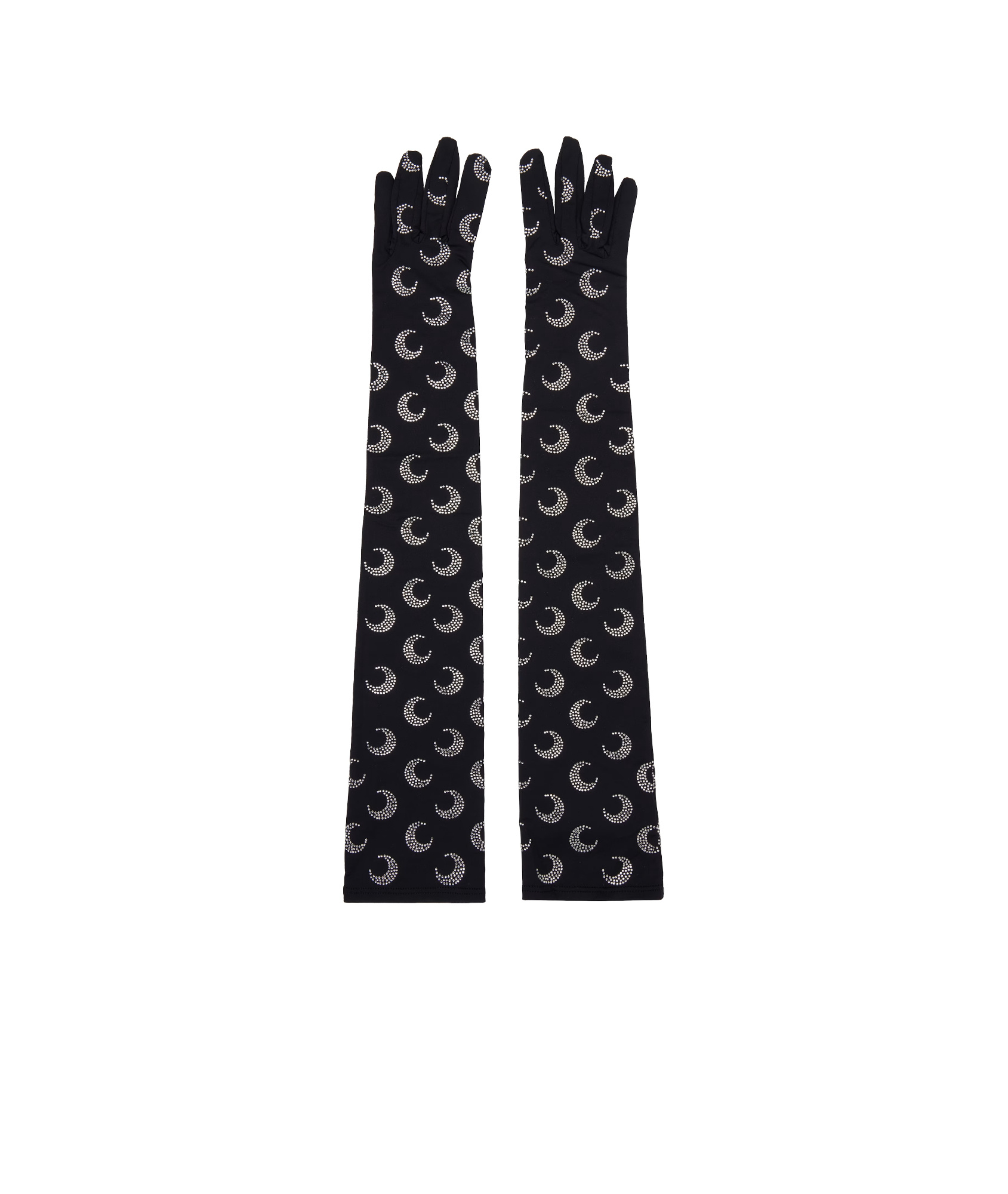 Marine Serre Diamond-encrusted Knitted Long Gloves