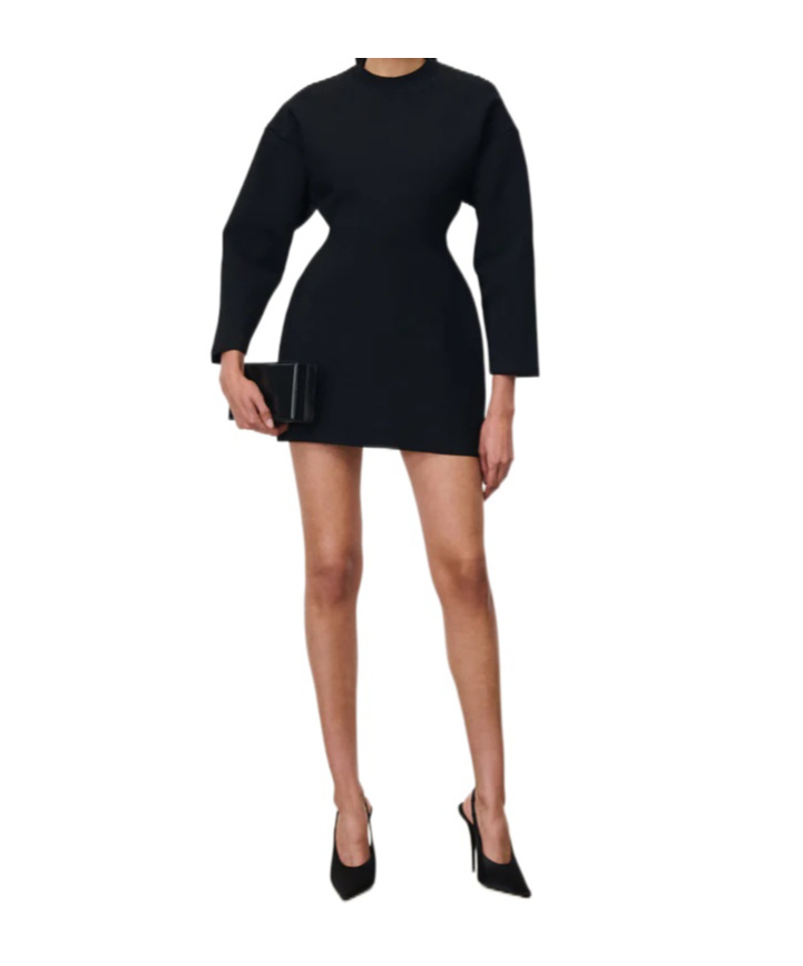 Wardrobe.nyc Round Neck Knitted Dress In Black