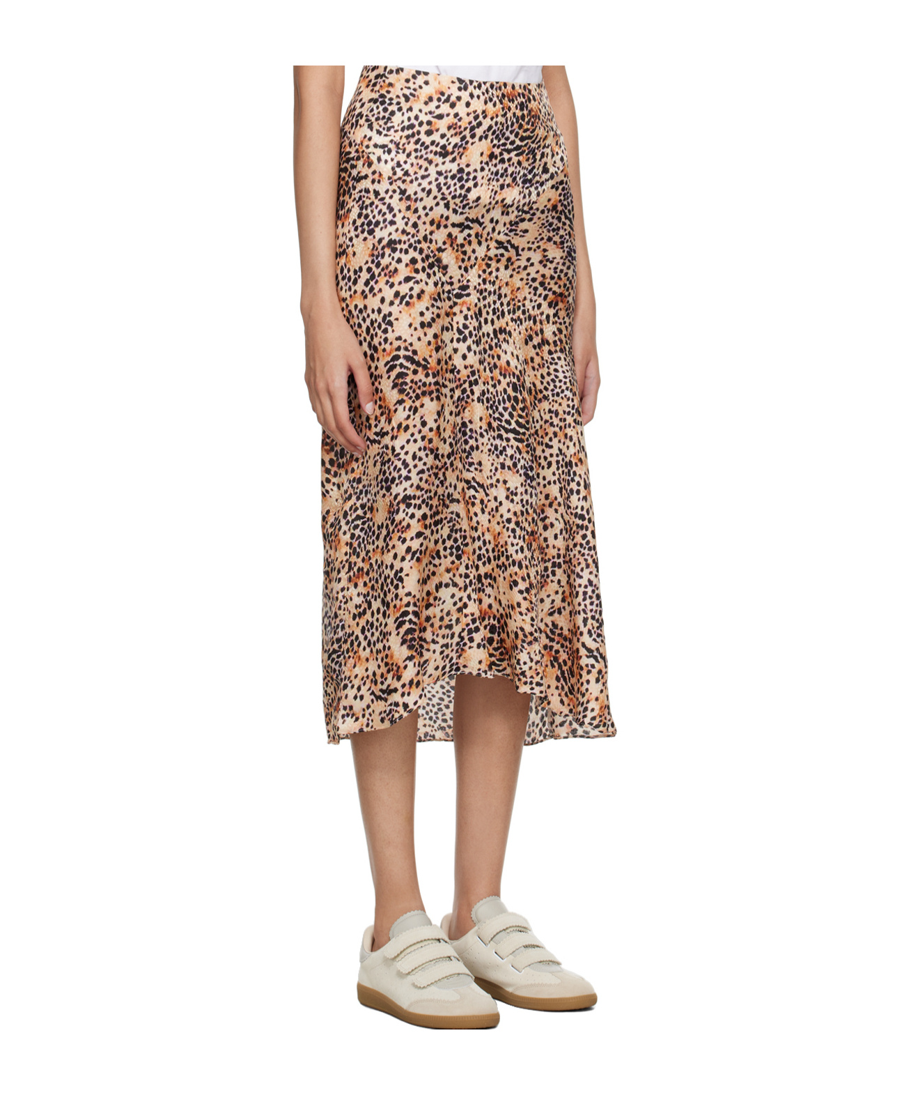 ISABEL MARANT ANIMAL-PRINT HIGH-LOW MIDI SKIRT
