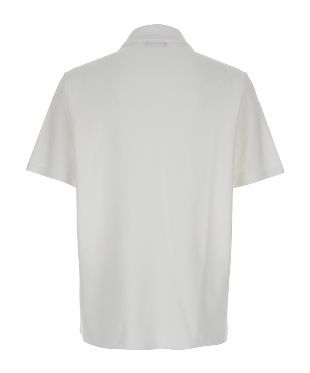 Balmain White Polo Shirt With Collar And Coin Print On The Front In Cotton Man In White