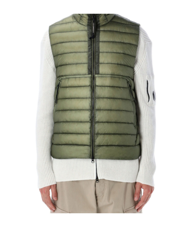 C.p. Company Dd Shell Light Puffer Vest In Green