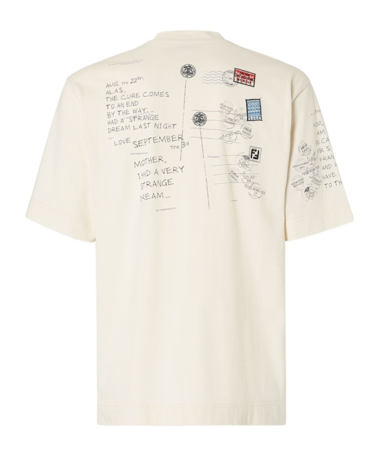 Fendi Graphic Print Crew Neck T-shirt In Neutral