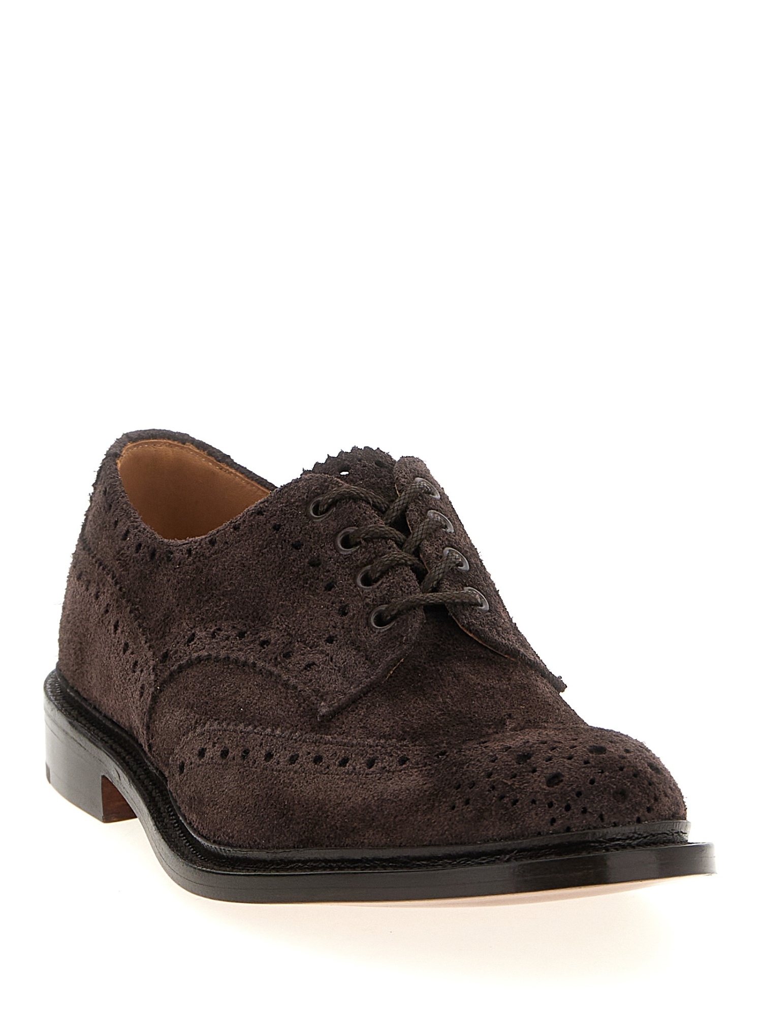 Tricker's Lace-up Shoes Featuring Brogue Detailing In Black