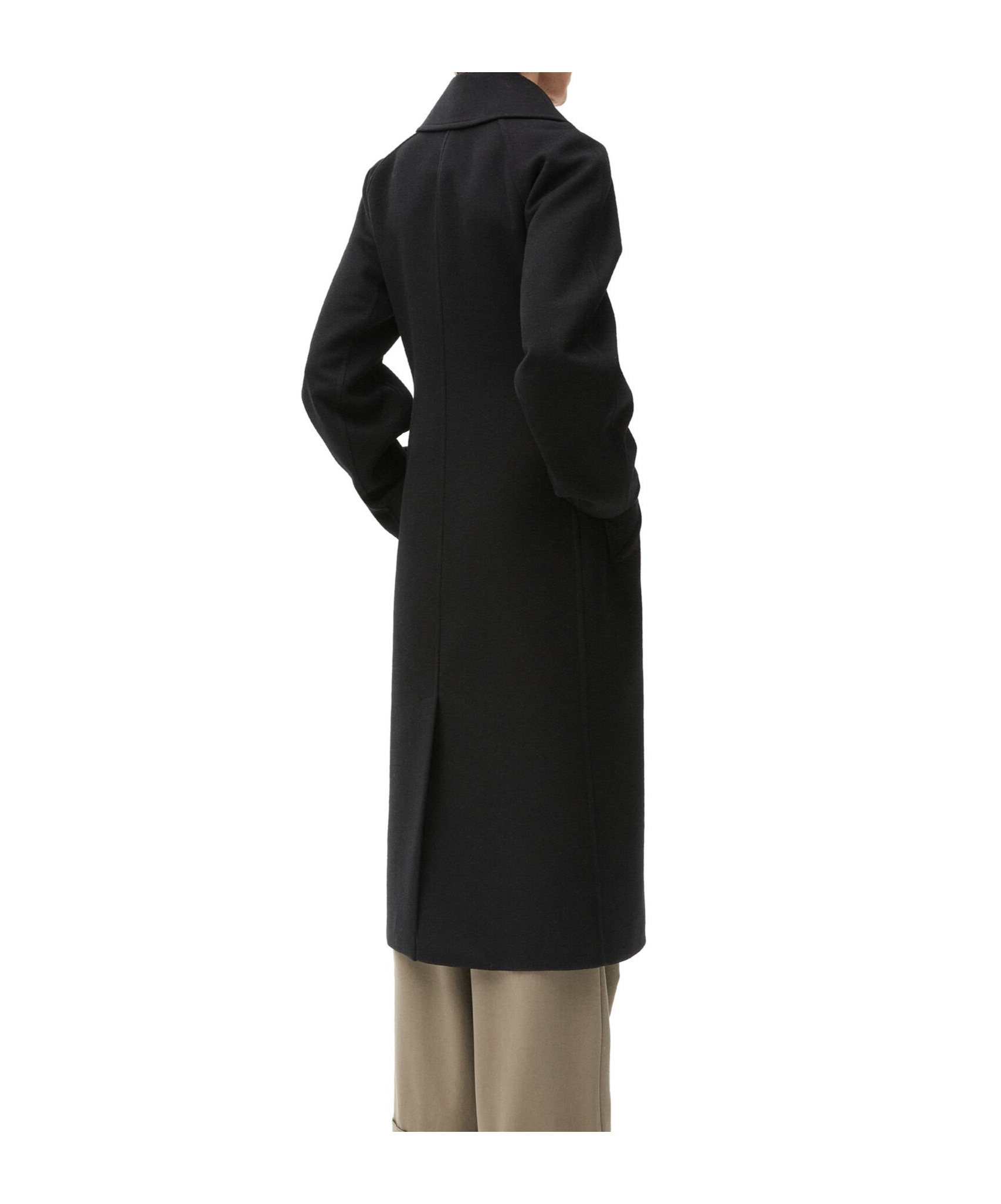 Loewe Wool-cashmere Double-breasted Coat In Black