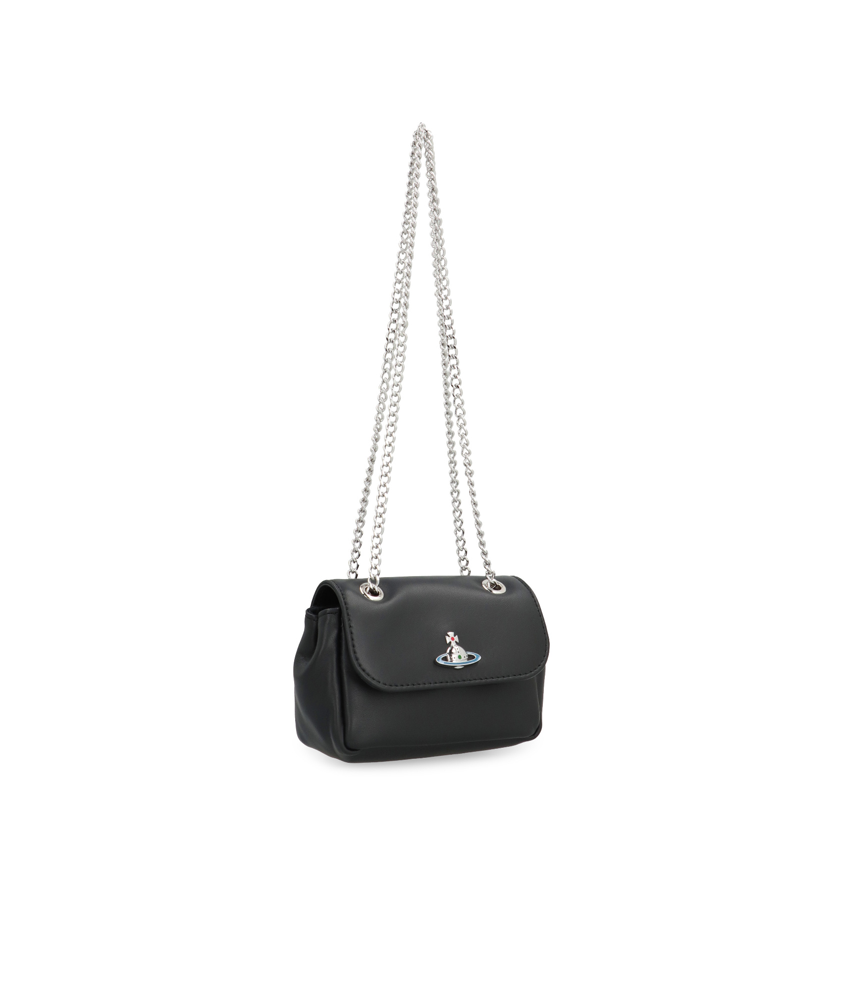 Vivienne Westwood Leather Mini Crossbody Bag In Black