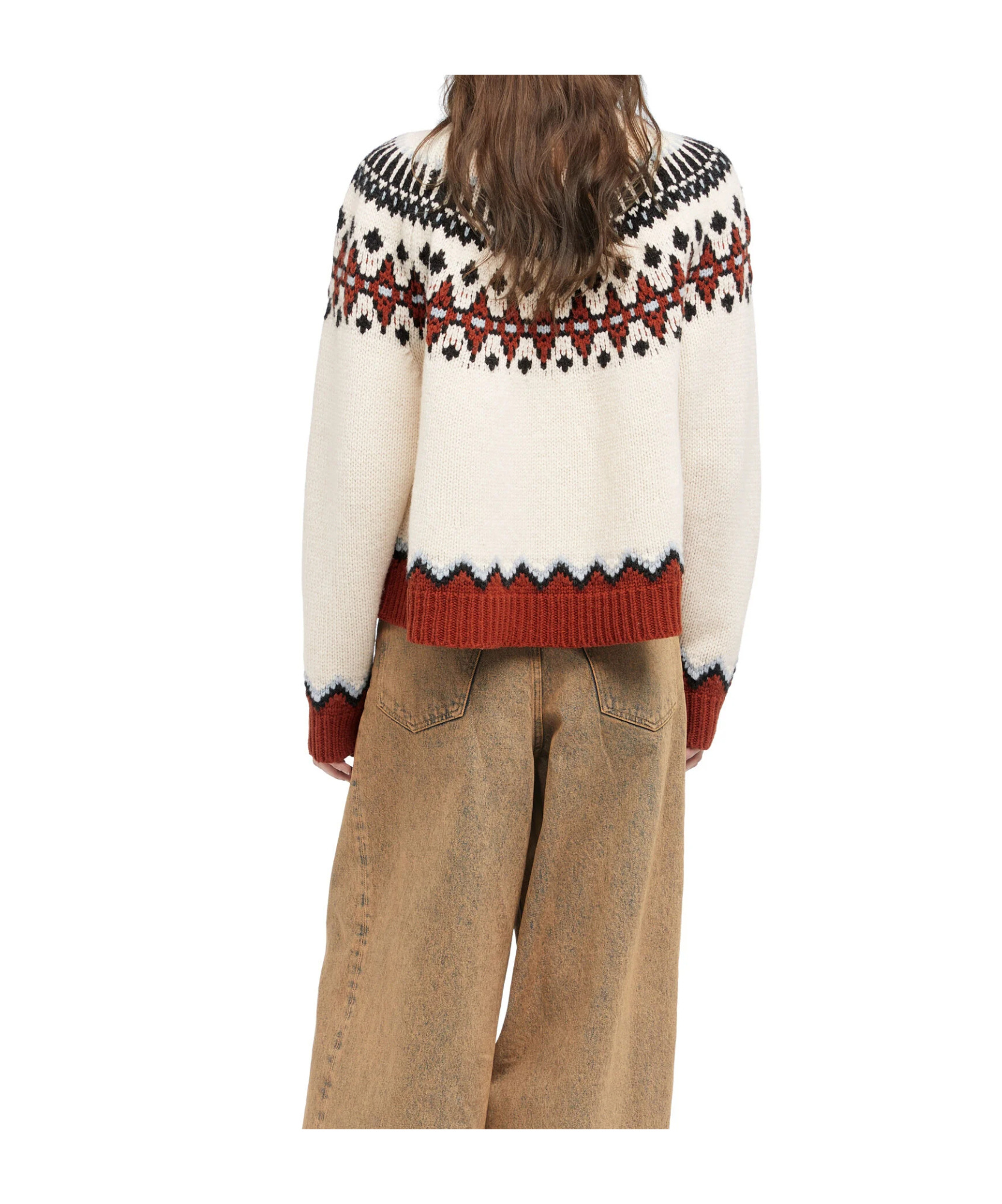 Alanui Fair Isle Patterned Wool Sweater In Neutral