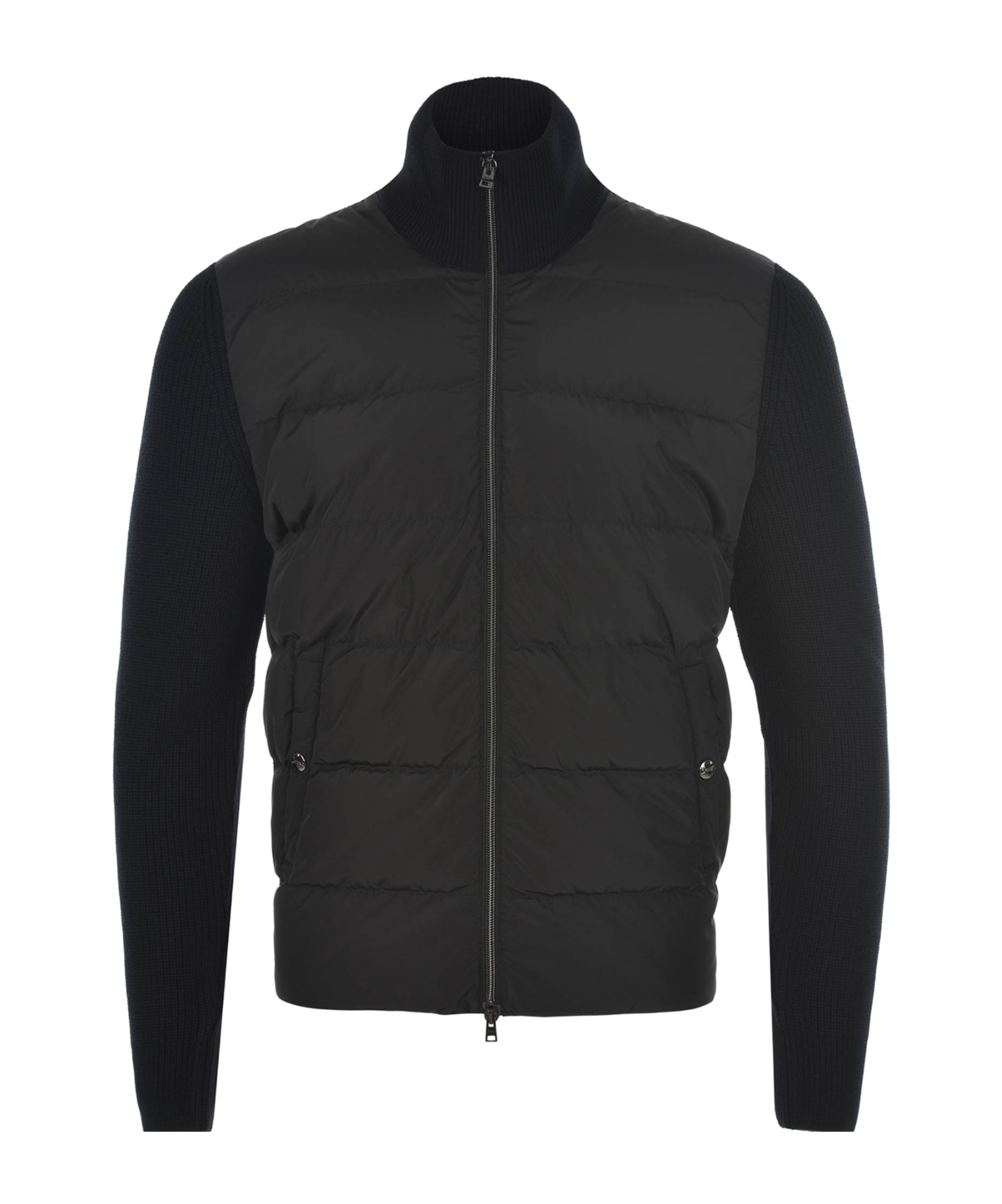 Herno Men Knitted And Padded Cardigan In Black