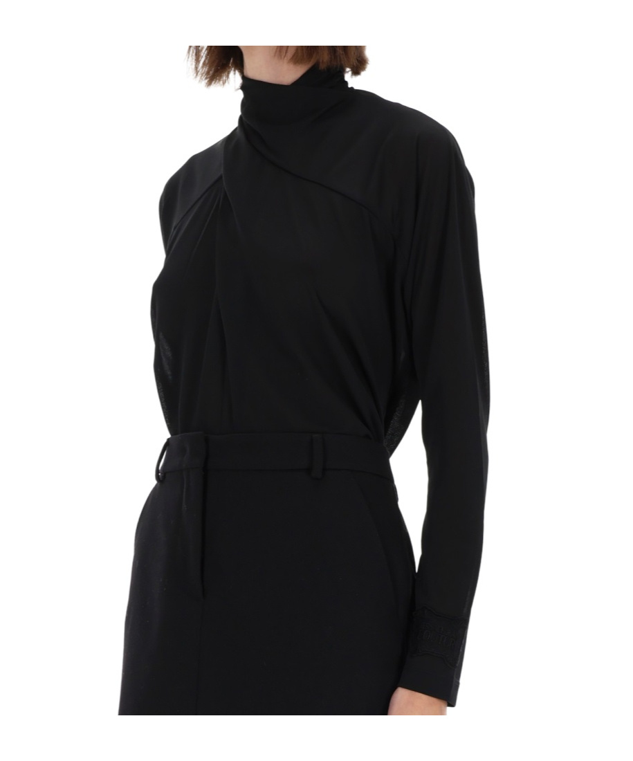 Versace Jeans Long-sleeved Top In Black