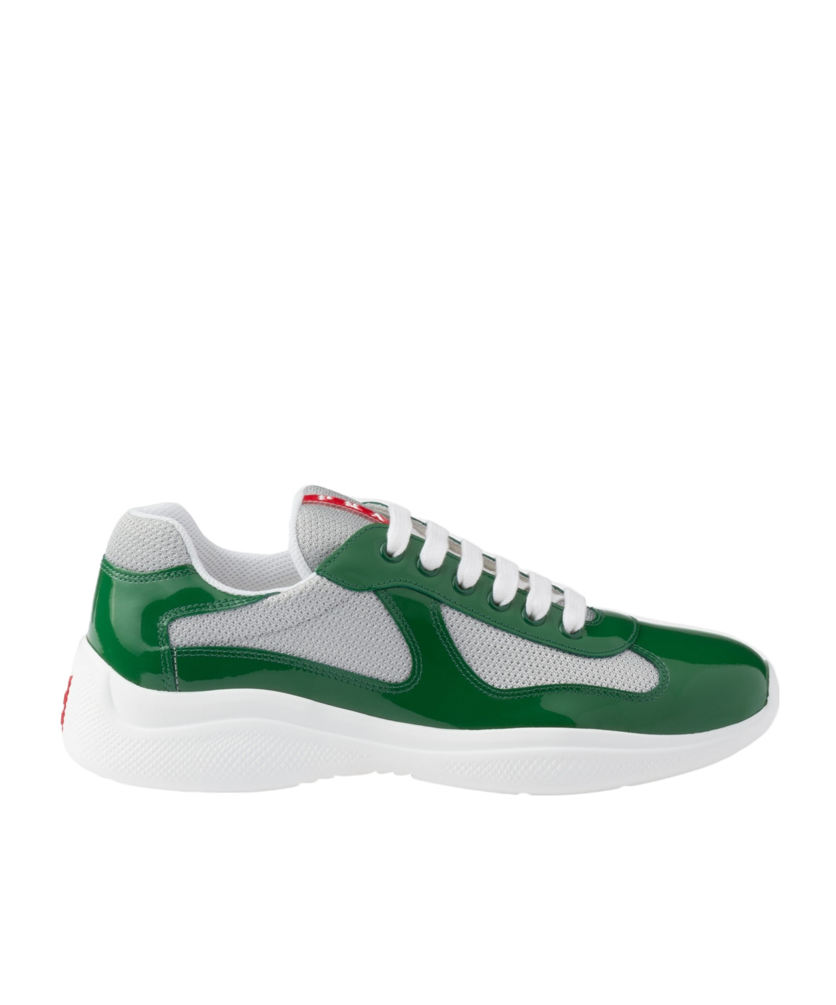Prada Round Toe Sneakers In Green