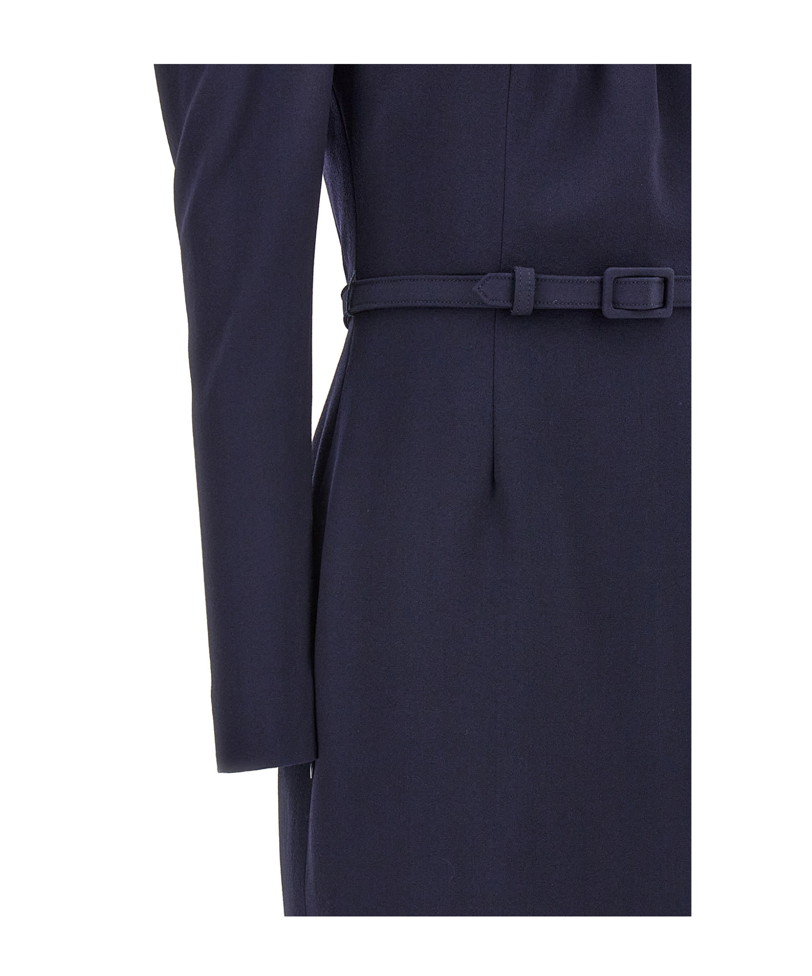 Alessandra Rich Belt Crepe Dress In Black