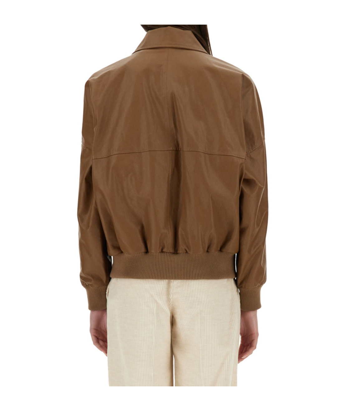 Brunello Cucinelli Leather Jacket In Brown