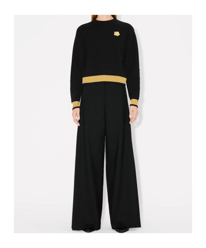 Shop Kenzo 'boke Flower' Jumper In Wool And Cotton In Black