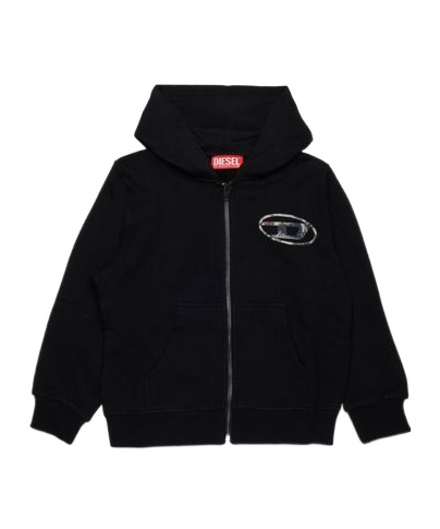 Diesel Logo-print Cotton Jacket In Black