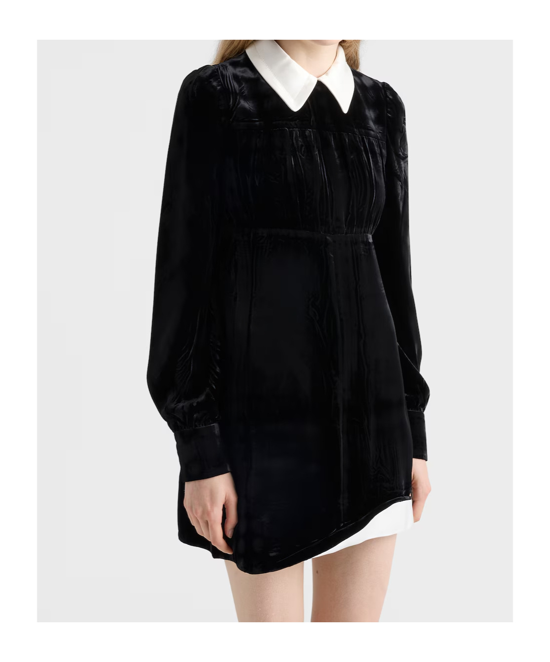Prada Collared Mini Dress In Black