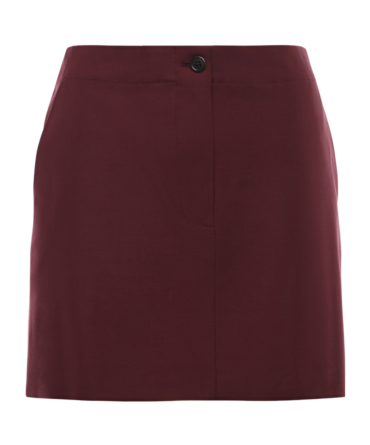 Ottod'ame Wool-blend Pocket Skirt In Red