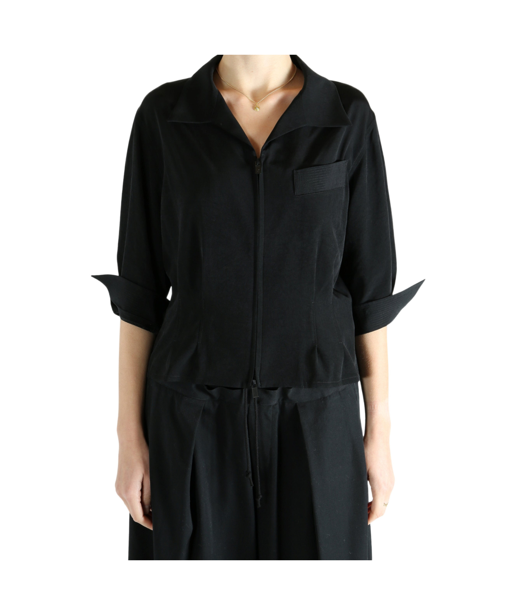 Y's Ko-3/4 Sleeve Bl Shirt In Black