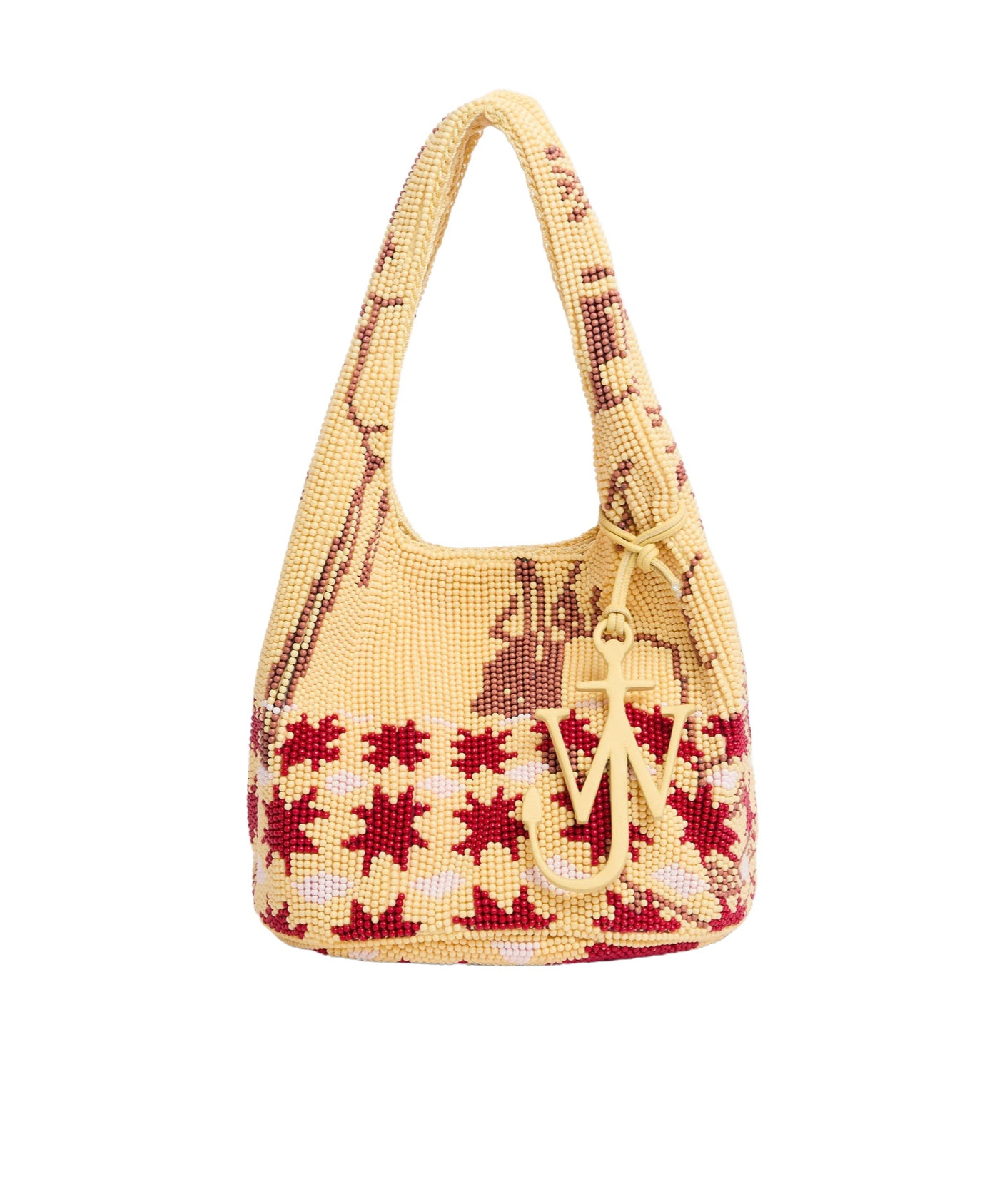 Jw Anderson Mini Beaded Shopper In Brown