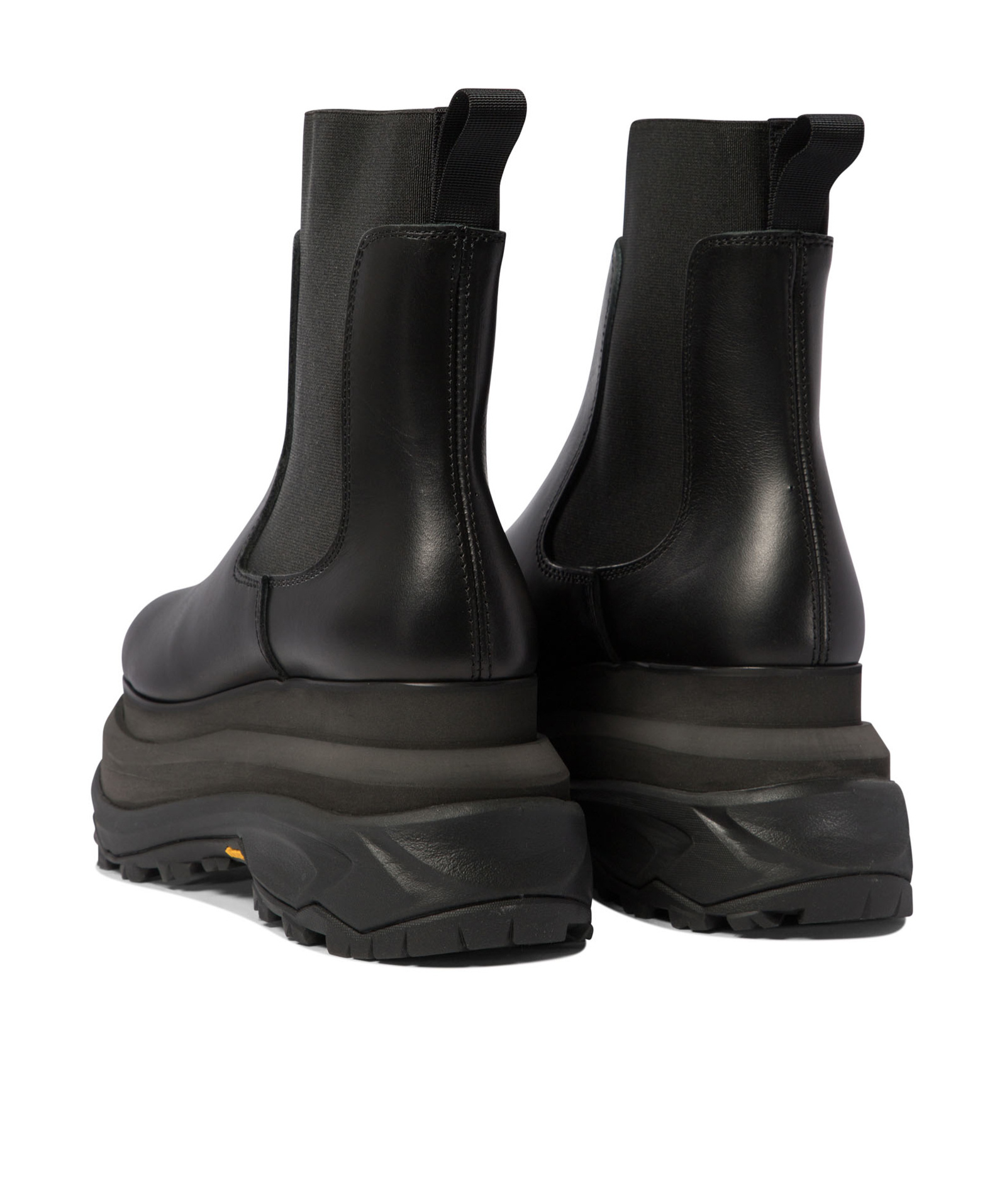 Sacai Black Leather Chelsea Boots In Black