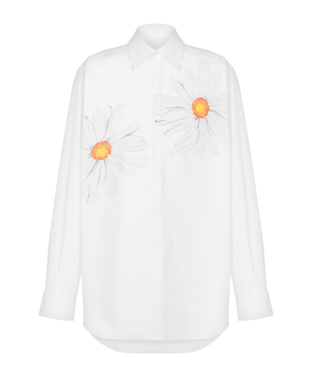 Moschino Floral-embroidered Buttoned Shirt In White