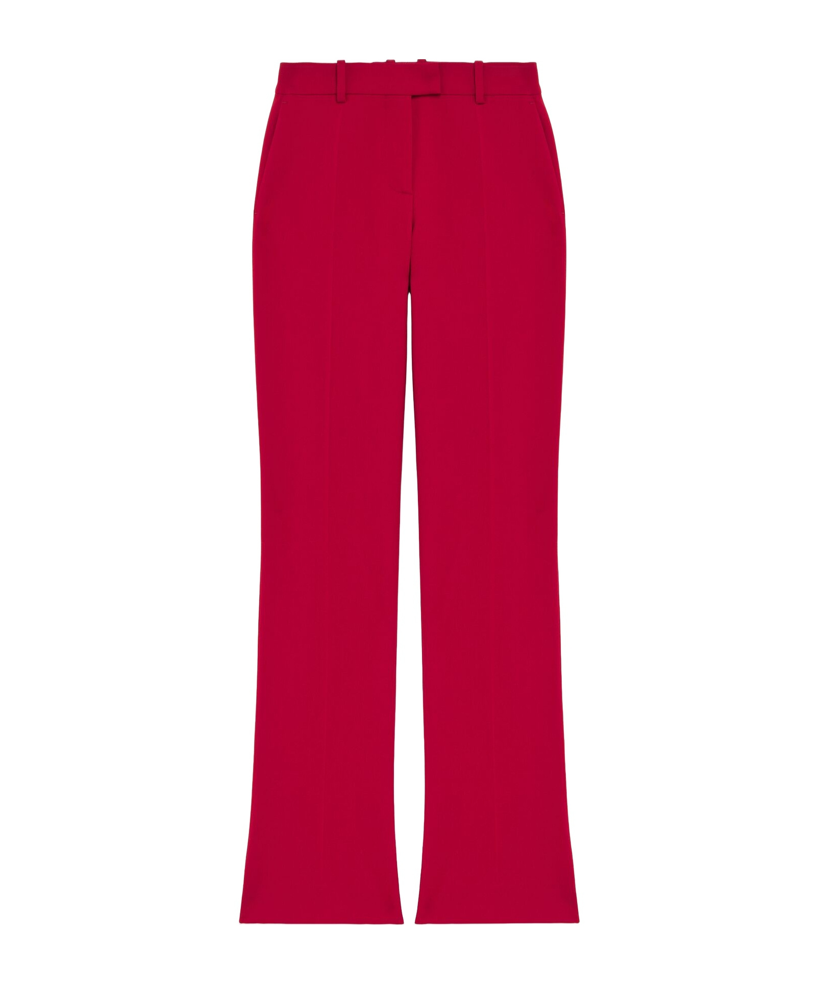 Alexander Mcqueen Women's Grain De Poudre Tailored Trousers In Crimson In Red