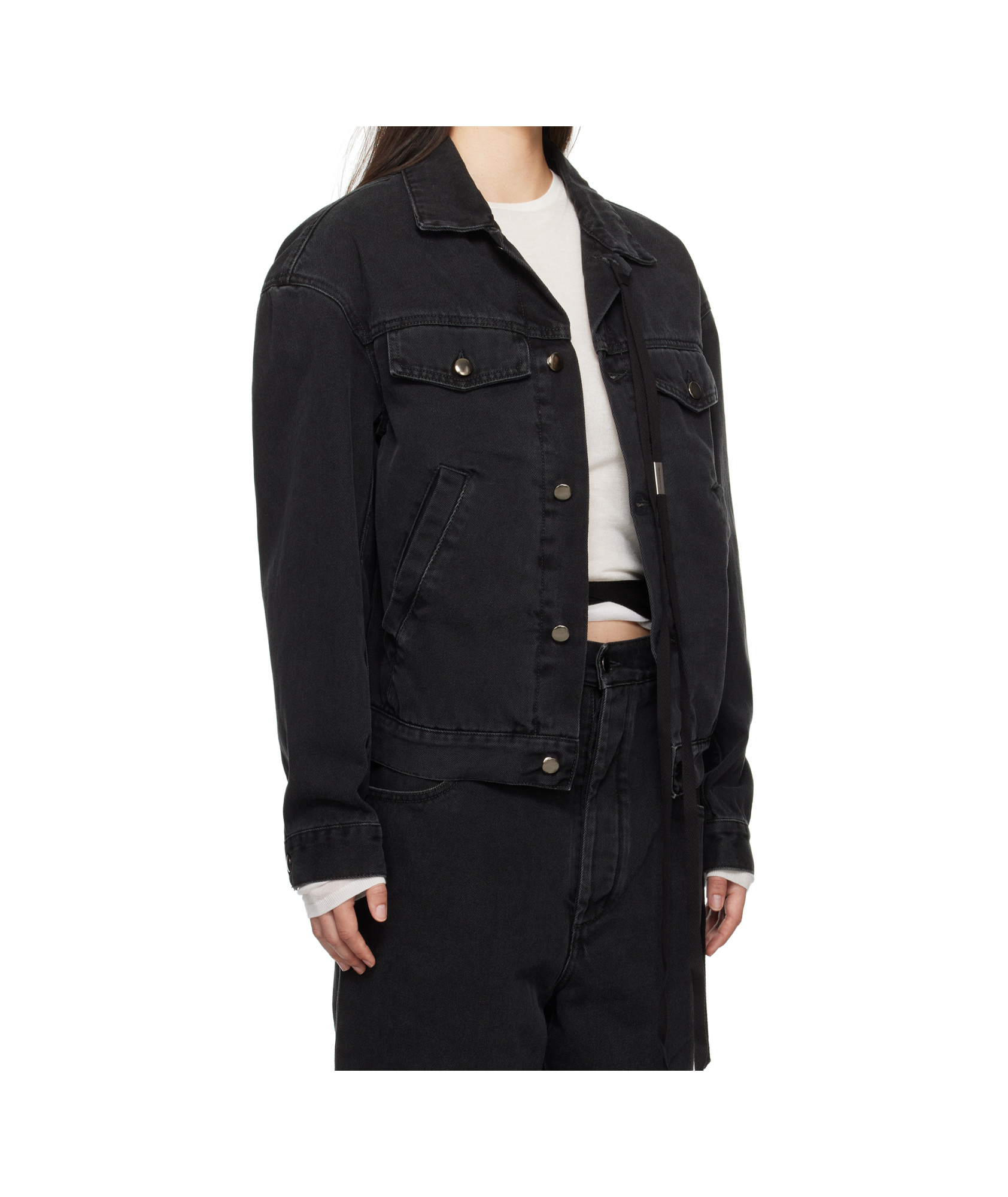 ANN DEMEULEMEESTER LONG-SLEEVED DENIM COAT