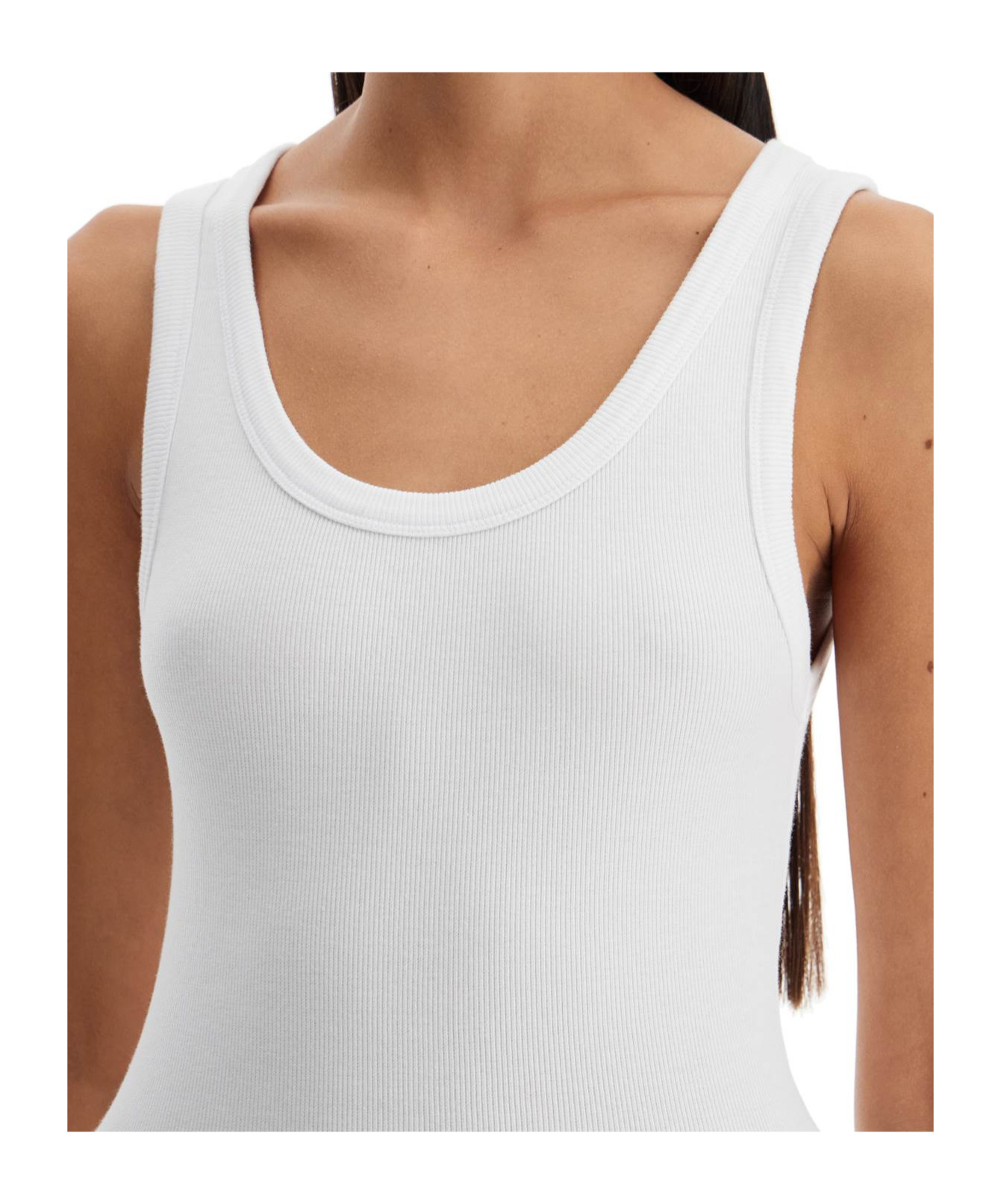 Haikure Ribbed Sleeveless Top In Optical White